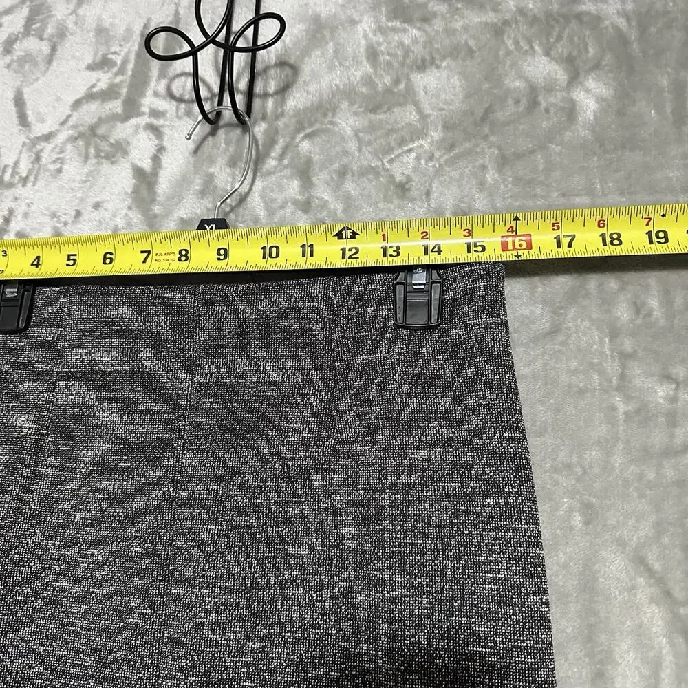 NWT Loft Petite Boucle Tweed Midi Pencil Skirt Womens Sz MP Gray Stretch Pull On